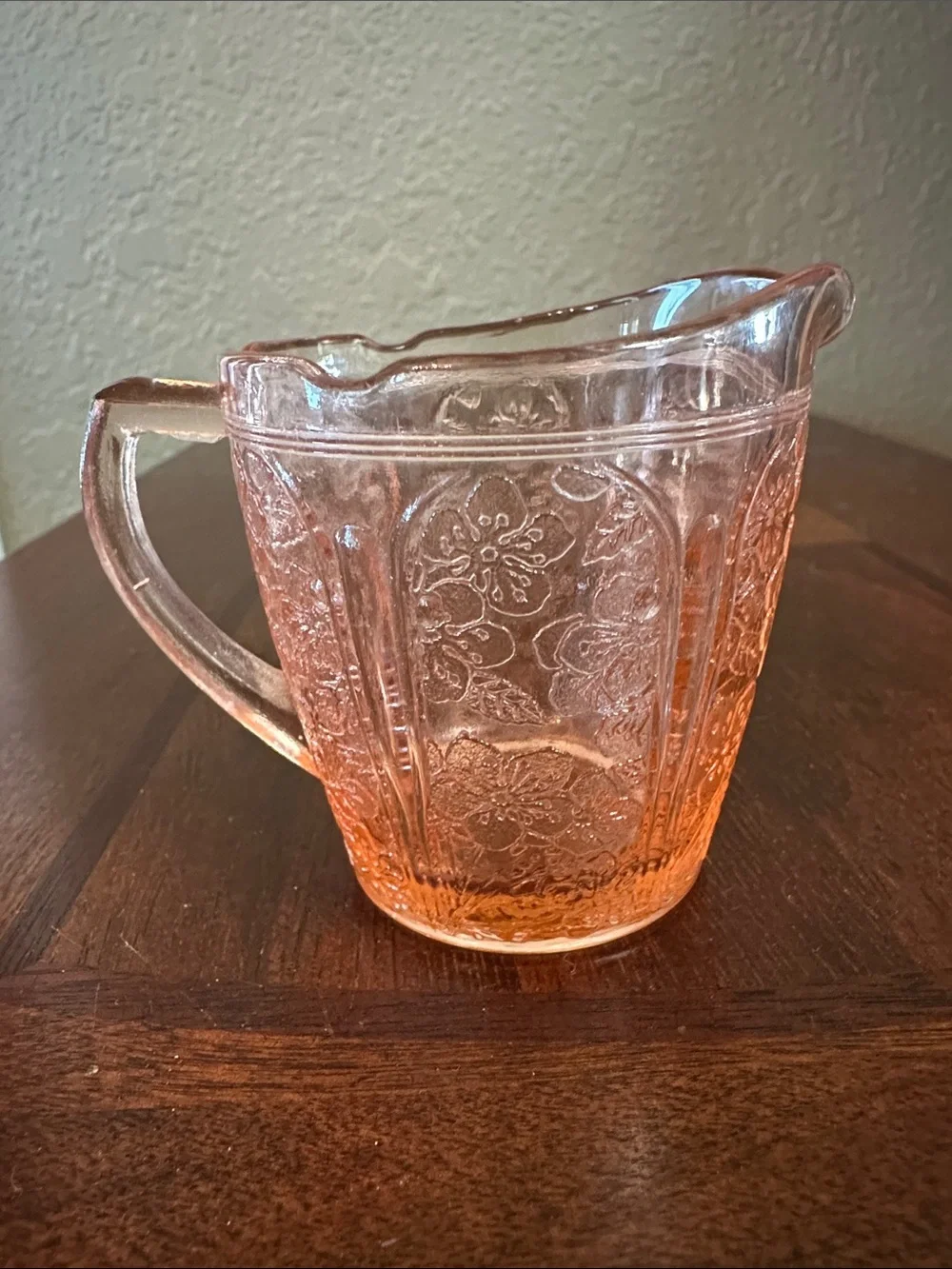 VTG 1930’s Jeannette Pink Cherry Blossom Child’s Toy Creamer Depression Glass